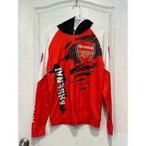 Arsenal Football Club Pullover Hoodie Red White Black Soccer Fan Gear Men Sz S